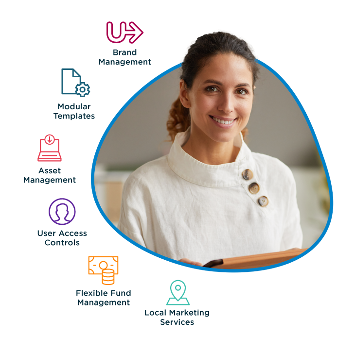 smiling woman considering U.Connect marketing automation platform capabilities