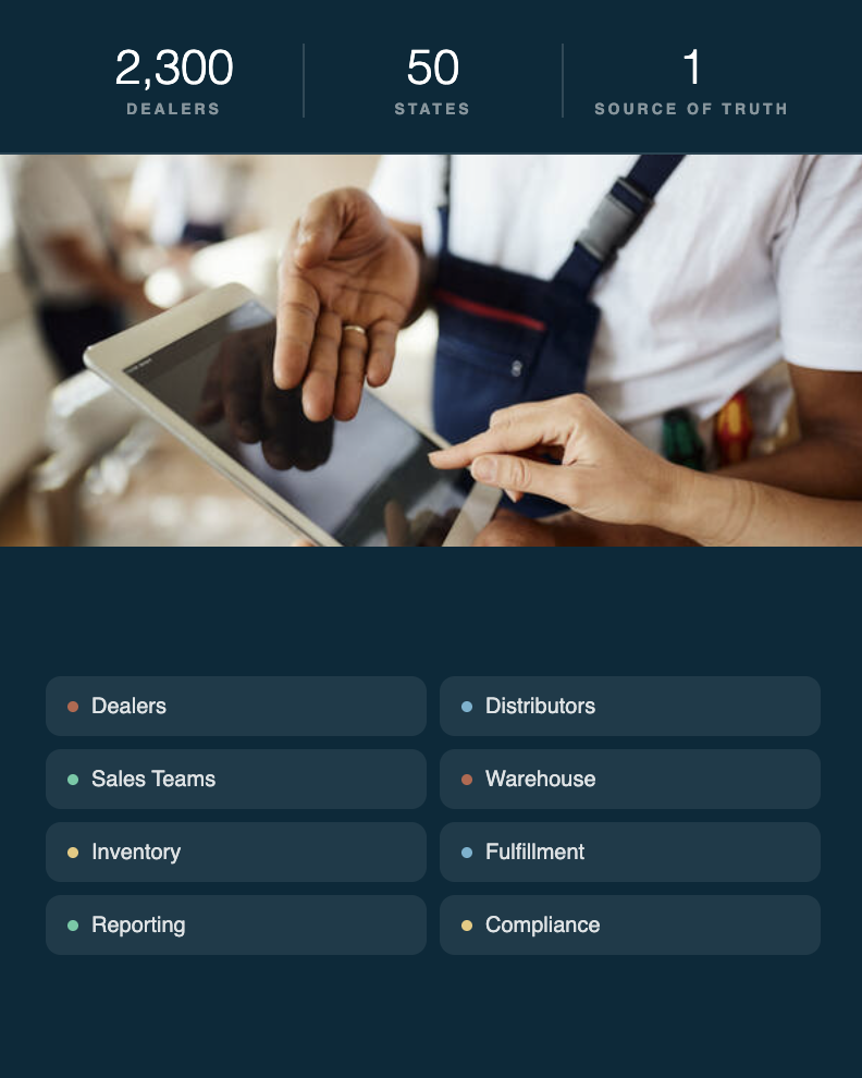 A man showing how the software works