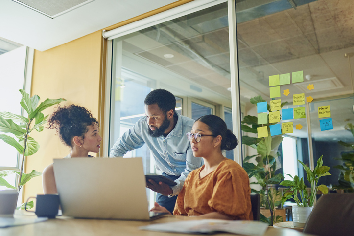 healthcare insurance professions discussing options and risks